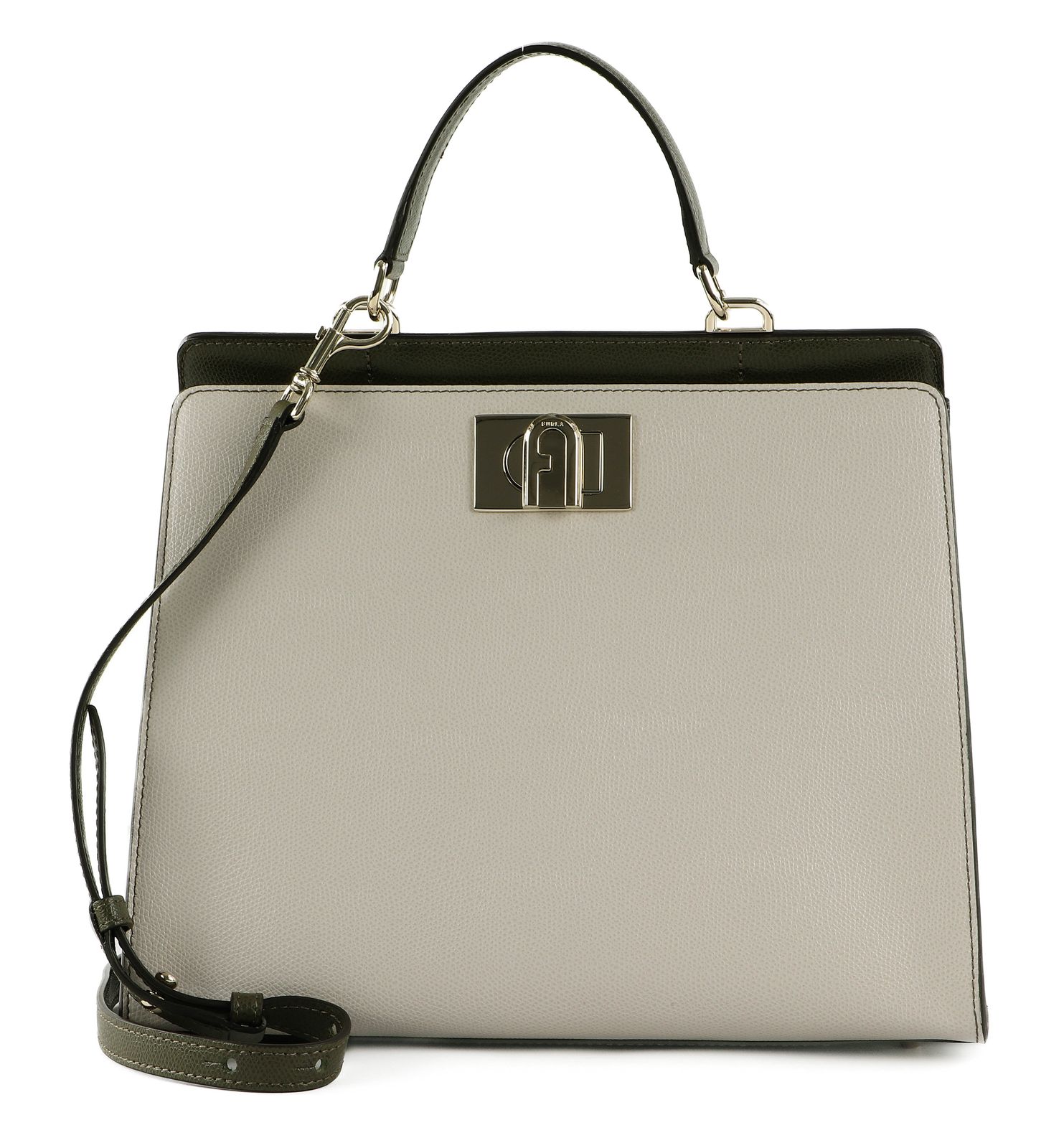 FURLA Mini Top Handle Bag M Perla e + Nero + Salvia c | Buy bags ...