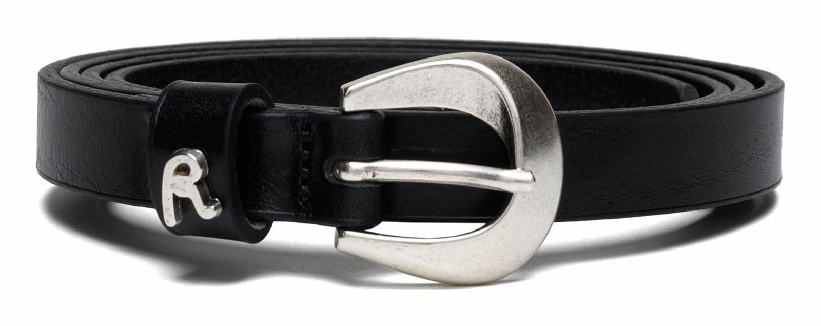modeherz REPLAY W100 Leather Black | Slim Belt Gürtel