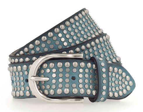 b.belt Riva Colour Leather Belt W75 Light Blue