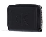Calvin Klein CKJ Sculpted Med Zip Around Pipping Black Calvin Klein CKJ Sculpted Med Zip Around Pipping Black