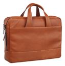 LEONHARD HEYDEN Hamburg Zipped Briefcase 2 Compartments M Cognac