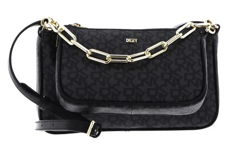 DKNY Lexi Double Demi Crossbody Bag BK Logo - BK