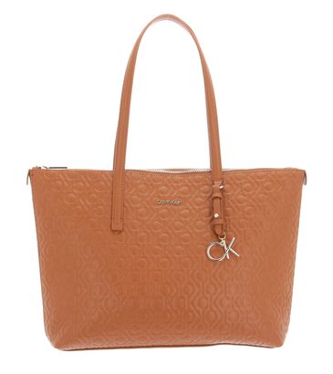 Calvin Klein CK Must Shopper Embossed Mono M Cognac
