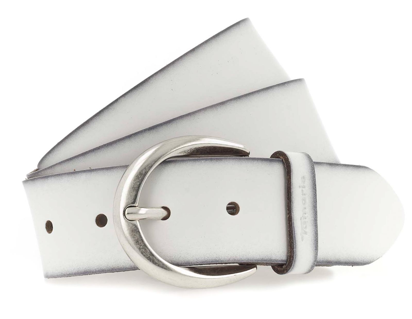 MUSTANG Cintura In Pelle Donna, Larga 3.5 Cm, Bianco - Taglia W95