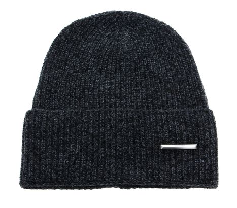 Calvin Klein Pyramid Plaque Beanie CK Black