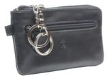 Esquire Logo Key Case with Zip Black