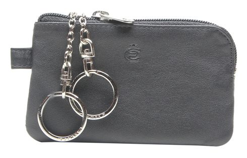 Esquire Logo Key Case with Zip Black