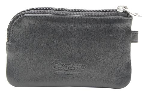 Esquire Logo Key Case with Zip Black