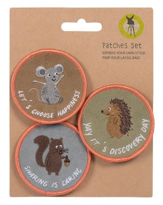 Lässig School Patches Set 3-teilig Mouse, Beaver, Hedgehog