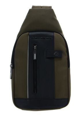 PIQUADRO Brief2 Mono Sling Bag With LED Light Verde Militare