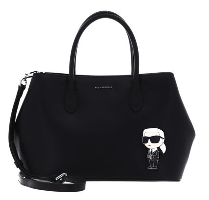 KARL LAGERFELD K / Ikonik 2.0 Leather EW Tote Bag Black