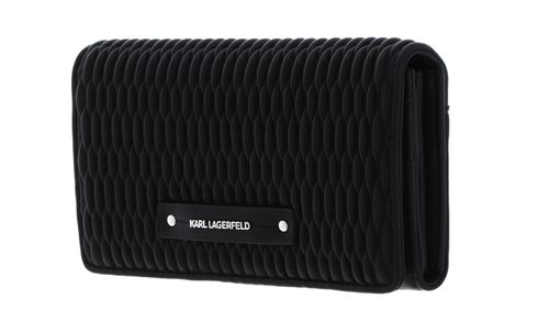 KARL LAGERFELD K / Kushion Quilt Cont Flap Wallet Black