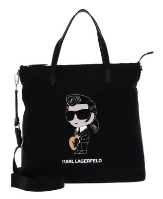 KARL LAGERFELD K / Superstars Nylon NS Tote Bag Black