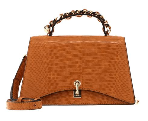 SEIDENFELT MANUFAKTUR Vium Handbag with lock Dark Honey / Gold