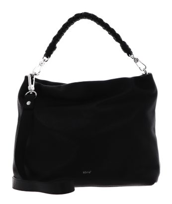 abro Leather Dalia Hobo Bag Poppy Black / Nickel