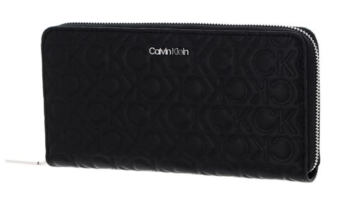 Calvin Klein CK Must Zip Around Wallet Embossed L CK Black