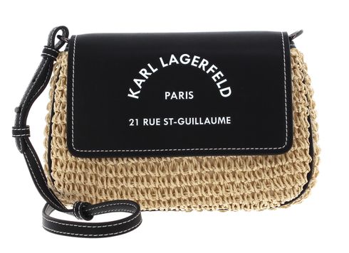 KARL LAGERFELD Rue-St-Guillaume Raffia Crossbody Bag Natural