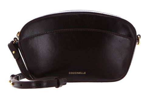 COCCINELLE Enchanteuse Mini Bag Craquele Leather Darkbrown