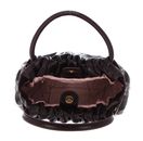 COCCINELLE Croisette Rock Handbag Craquele Leather Darkbrown COCCINELLE Croisette Rock Handbag Craquele Leather Darkbrown