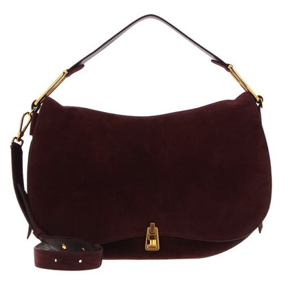 COCCINELLE Magie Suede Handbag Darkbrown