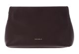 COCCINELLE Beat Clutch Handbag Grained Leather Darkbrown