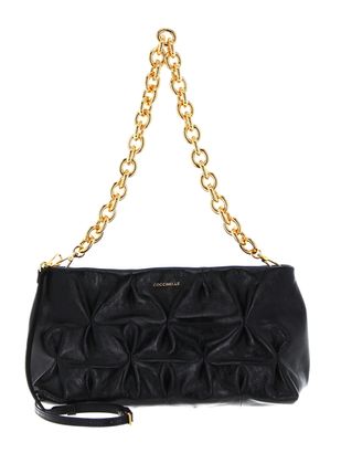 COCCINELLE Ophelie Goodie Rock Handbag Craquele Leather Noir