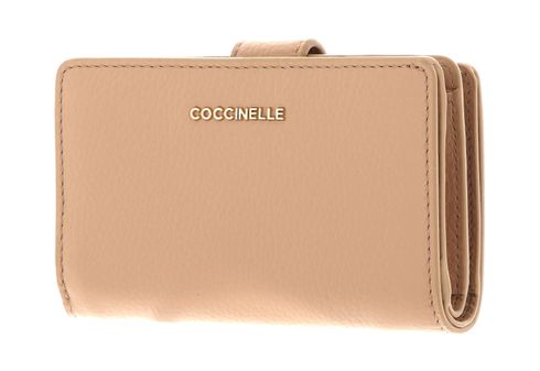 COCCINELLE Metallic Soft Mini Wallet Grained Leather Toasted