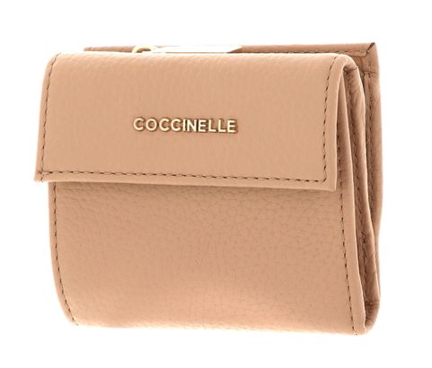 COCCINELLE Metallic Soft Mini Wallet Grainy Leather Toasted