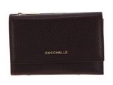 COCCINELLE Metallic Soft Wallet Grainy Leather Darkbrown