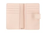 COCCINELLE Metallic Soft Mini Wallet Grained Leather Creamy Pink