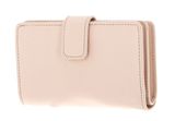 COCCINELLE Metallic Soft Mini Wallet Grained Leather Creamy Pink