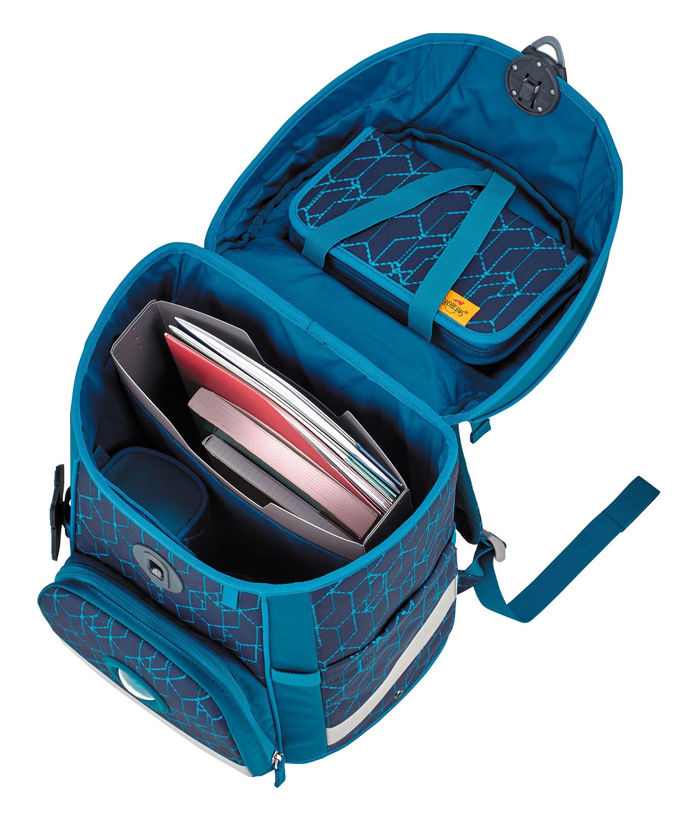 DerDieDas ErgoFlex Tiny Zaino Scuola 5 Pezzi Happy Pixel - Set Completo Con Borsa Sportiva E Astuccio Staedtler