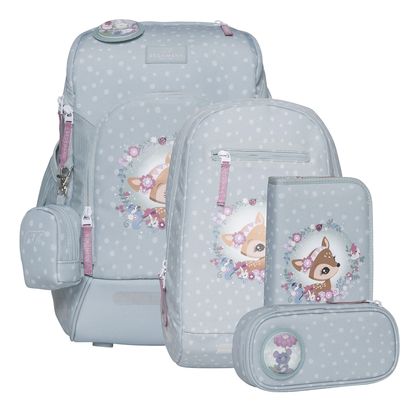 BECKMANN Active Air FLX Schoolbag Set 6-teilig 20-25L Forest Deer Dusty Mint