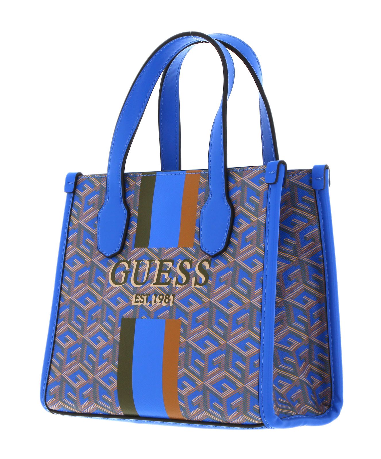 GUESS Silvana Two Compartment Mini Tote Aquatic Logo GUESS Silvana Two Compartment Mini Tote Aquatic Logo