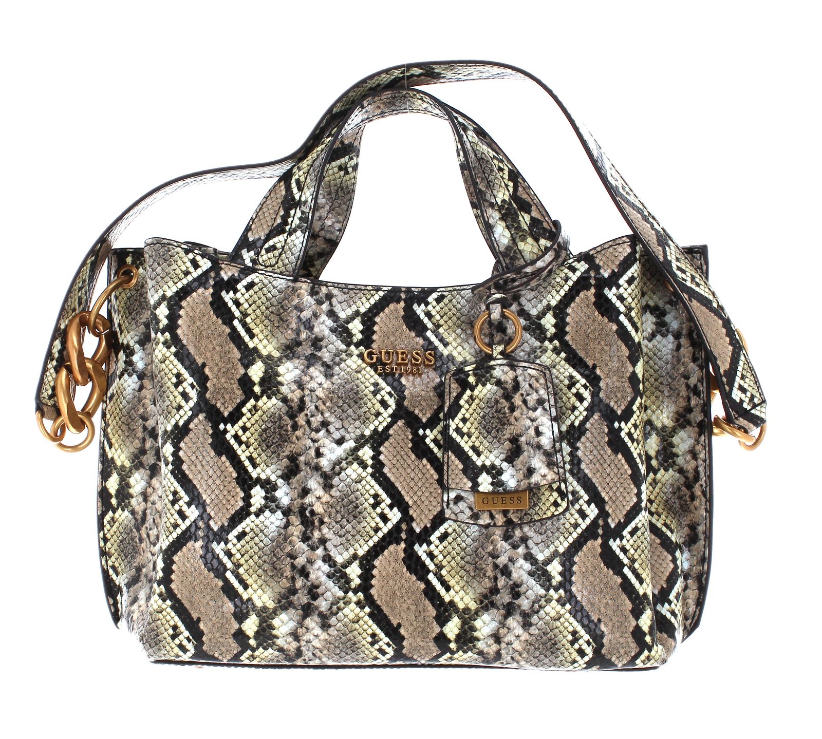 GUESS Zed Girlfriend Carryall Natural Python