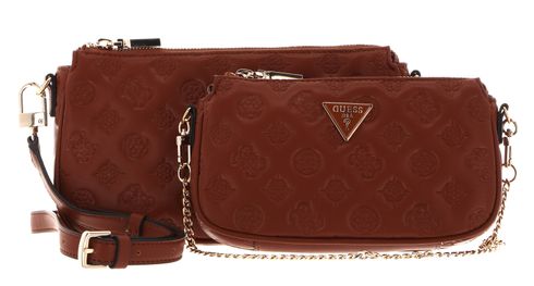 GUESS LA Femme Double Pouch Crossbody Cognac