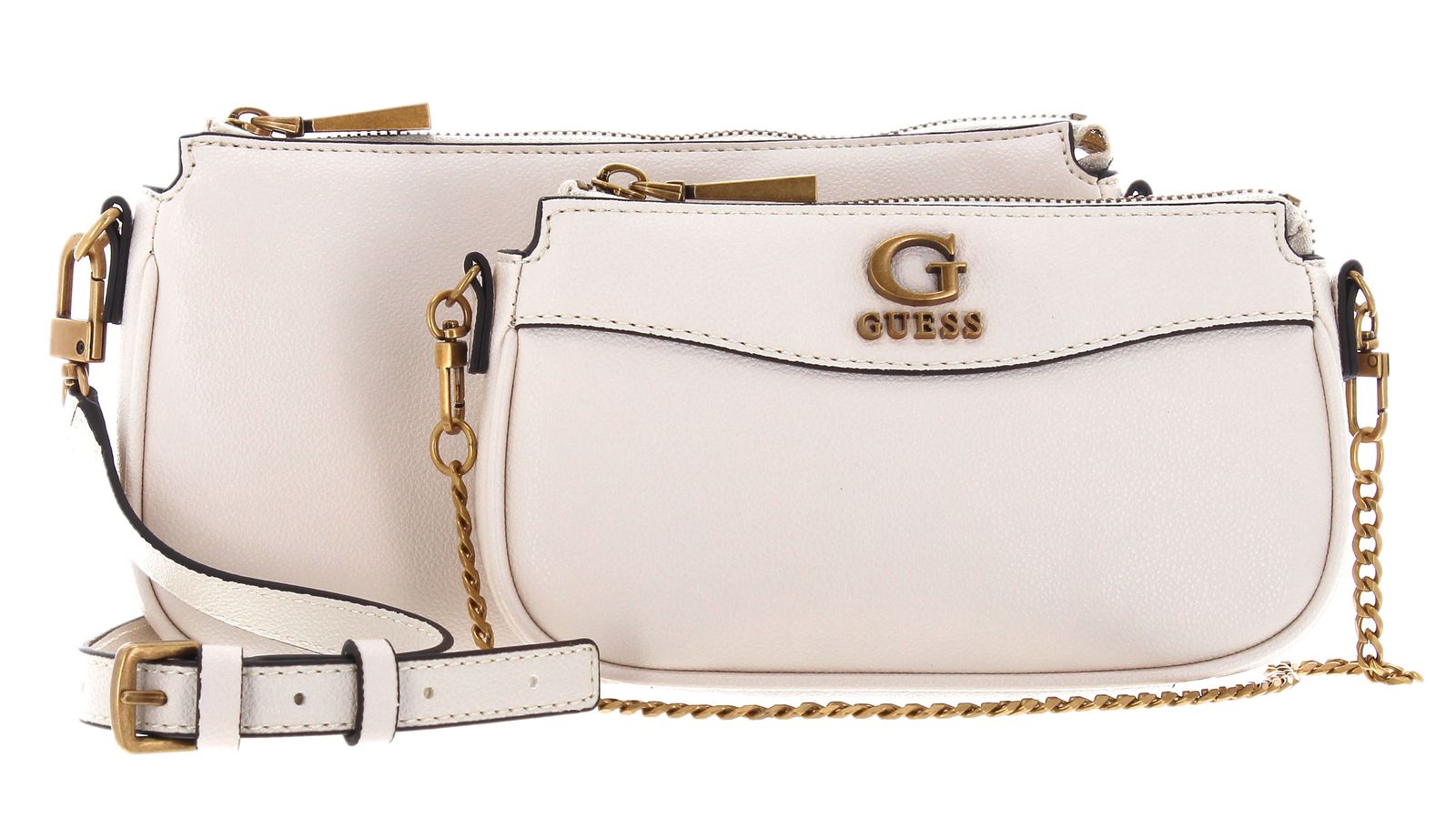 GUESS cross body bag Nell Double Pouch Crossbody Stone Buy bags