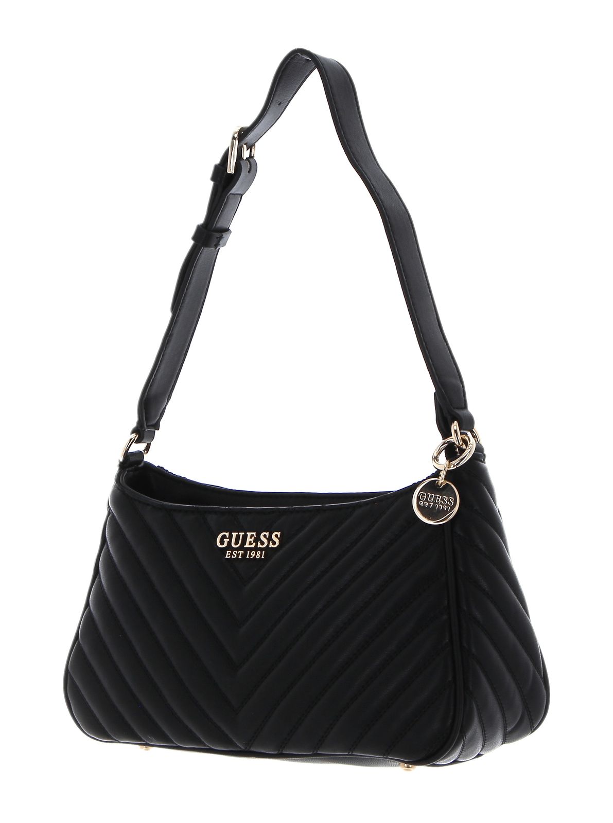 GUESS shoulder bag Leather Ariete Shoulderbag Black Buy bags, purses