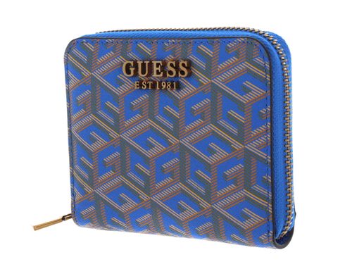 GUESS Laurel Zip Around Wallet Aquatic Logo