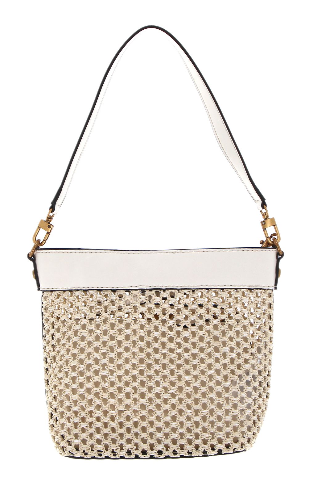 GUESS shoulder bag Vikky Drawstring Bucket Ivory Buy bags, purses & accessories online modeherz