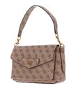 GUESS Eco Brenton Flap Shoulder Bag Latte Logo