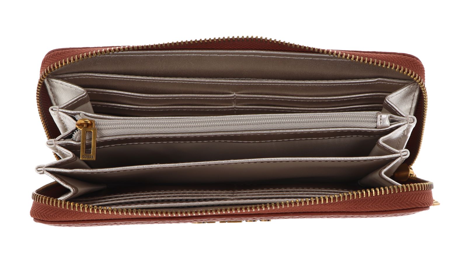 GUESS Alby SLG Zip Around Wallet L Cognac modeherz
