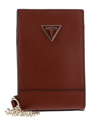 GUESS Noelle Mini Chit Chat Phone Bag Cognac