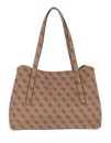 GUESS Eco Brenton Girlfriend Satchel Latte Logo GUESS Eco Brenton Girlfriend Satchel Latte Logo