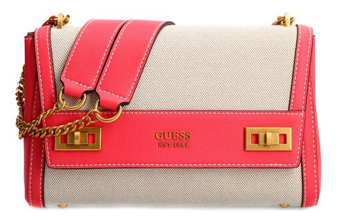 GUESS Katey Flap Shoulder Bag Natural / Camelia