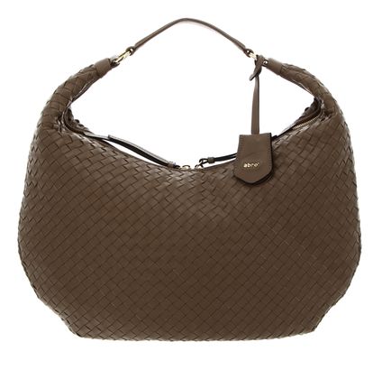 abro Leather Piuma Weaving Hobo Bag Nana Coconut