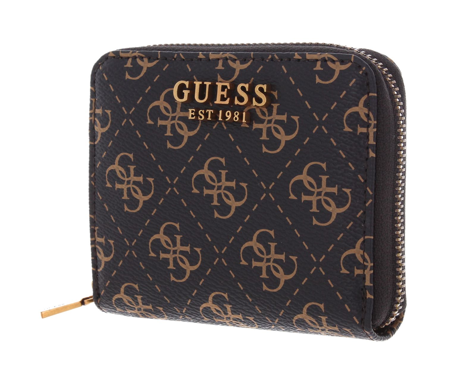 GUESS Lemonade Zip Around Wallet Brown Logo