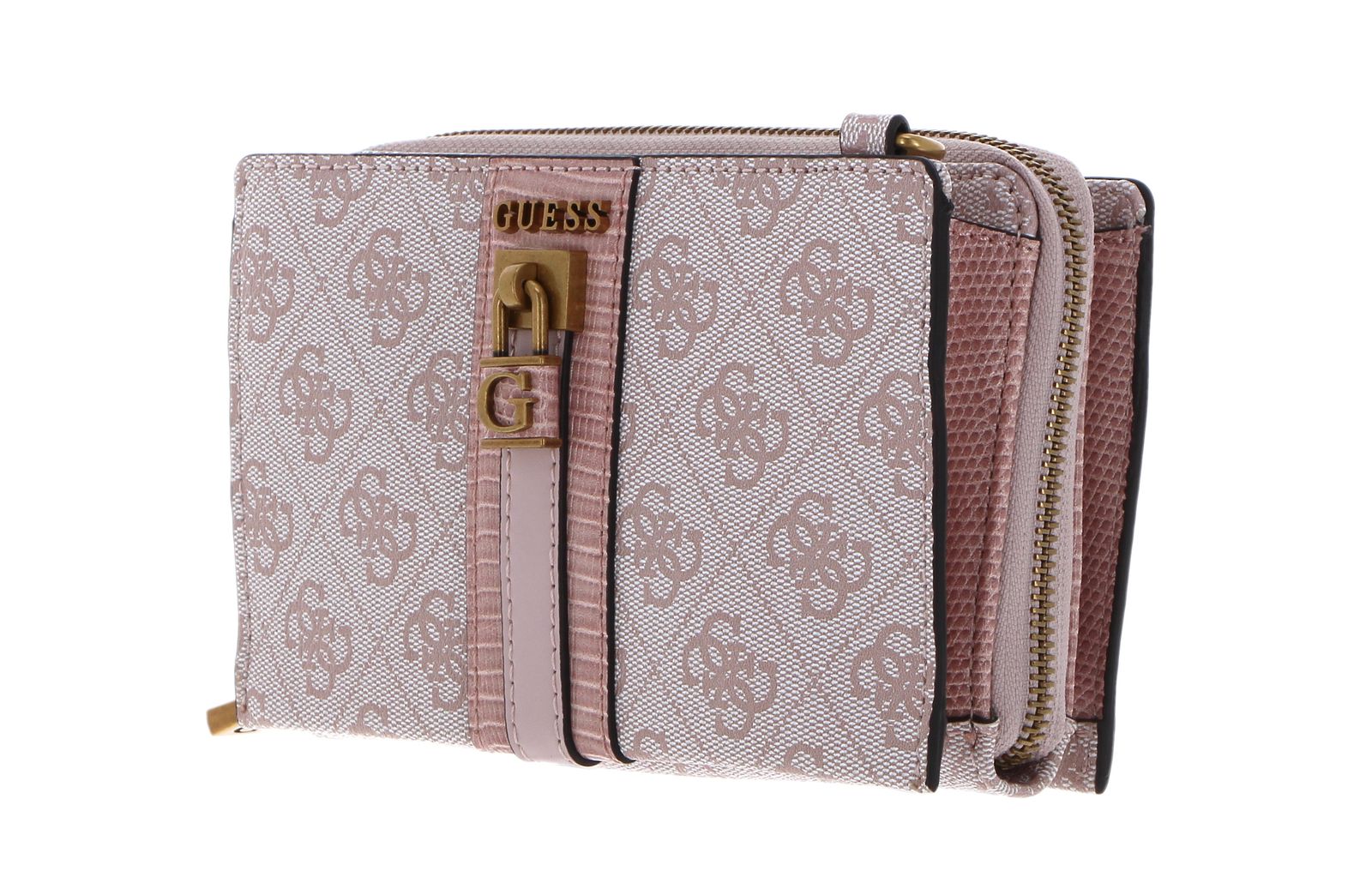 GUESS Ginevra Logo Mini Girlfriend Crossbody Bag Blush Logo modeherz