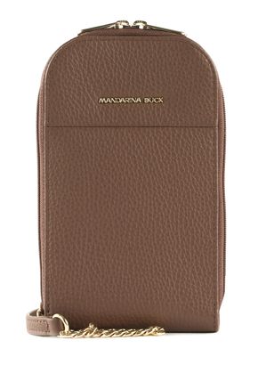 MANDARINA DUCK Mellow Leather Phone Crossbody Bag Balsamic