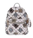 GUESS House Party Backpack L Cream Logo Multi